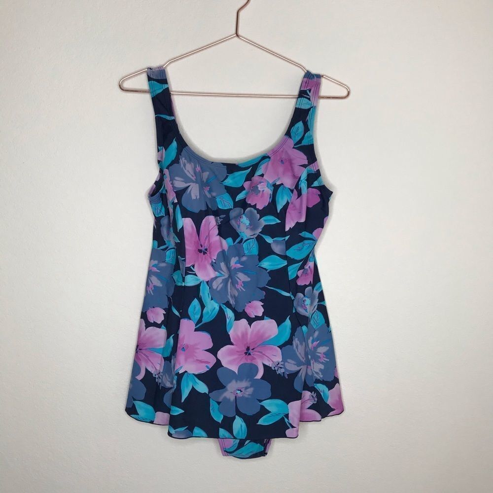 ‎One piece dress overlay swimsuit